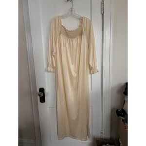 Vintage Nightgown Nylon Lace Sweep Rare Enkalure by ENKA Yellow NOS NWT